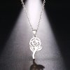 Řetízek s přívěskem - růže Classic, stříbrná ocel