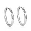 Náušnice - otevírací kroužky, stříbrná ocel (Průměr 10mm)