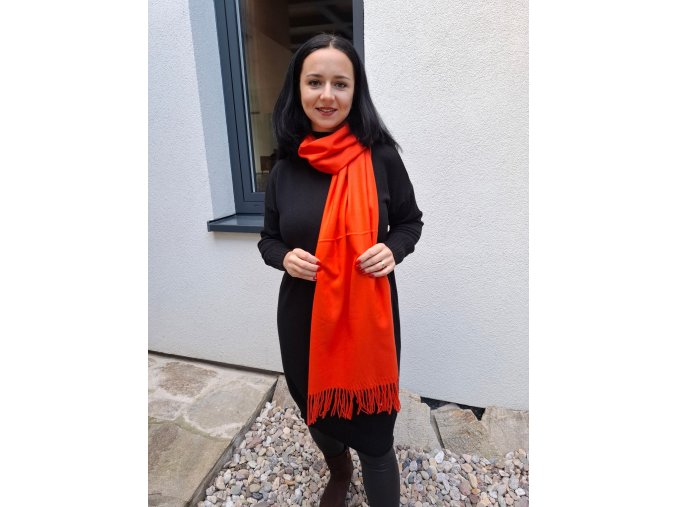 Dlouhá kašmírová šála červená