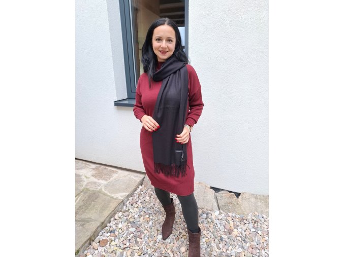 Dlouhá kašmírová šála černá