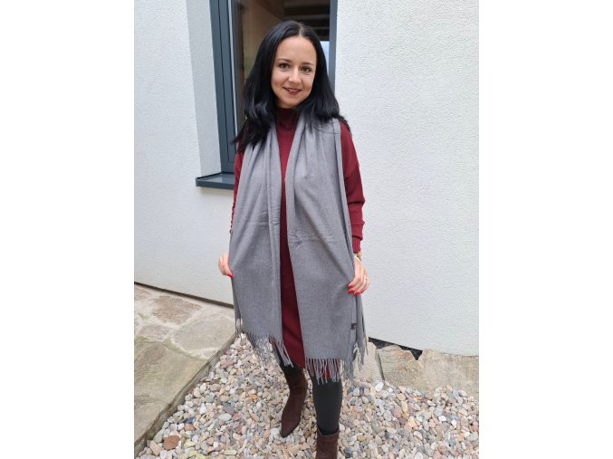 Dlouhá kašmírová šála šedá