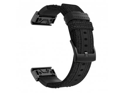 Nylonový řemínek pro Garmin Fenix 26 mm černý EASYFIT/QUICKFIT