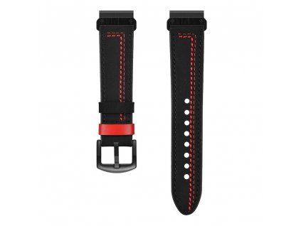Kožený řemínek REDLINE pro Garmin Fenix 22mm - černý EASYFIT/QUICKFIT