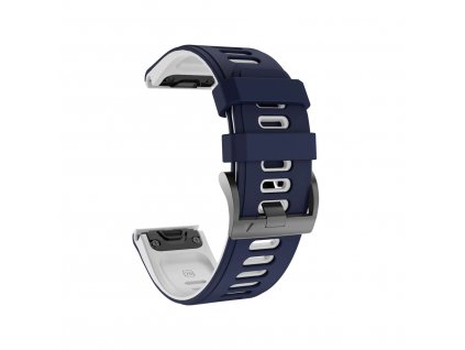 Silikonový gumový řemínek pro Garmin Fenix 5s/6s 20 mm COLOR modrý/bílý QuickFit