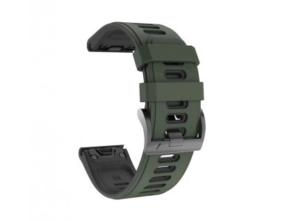 Silikonový gumový řemínek pro Garmin Fenix 22 mm COLOR army green zelený EASYFIT/QUICKFIT