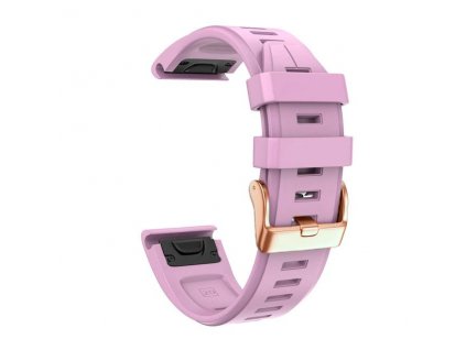 Silikonový gumový řemínek pro Garmin Fenix 5s/6s 20 mm LINE růžový QuickFit rose gold růžová přezka