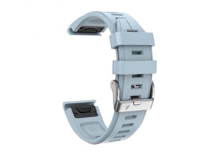 Silikonový gumový řemínek pro Garmin Fenix 5s/6s 20 mm LINE sea modrý QuickFit stříbrná přezka