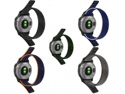 22mm V2 Pratelný nylonový řemínek pro Garmin Fenix Epix 2 PRO na suchý zip velcro UltraFit