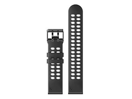Black gray 22 mm silicone strap with hole for garmin variants 1