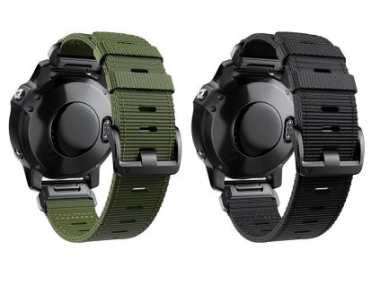 TACTIX PRO 22mm nylonový řemínek pro Garmin Fenix/EPIX 2 černý army green QuickFit