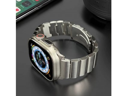 SOLID titanový řemínek pro Apple Watch Ultra 2 42mm 44mm 45mm 49 mm kovový