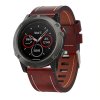 Kožený řemínek Smooth pro Garmin Fenix 26mm - hnědý QuickFit