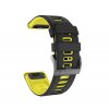 COLOR 22mm silikonový gumový řemínek pro Garmin Fenix černý/žlutý EASYFIT/QUICKFIT