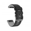 COLOR 22mm silikonový gumový řemínek pro Garmin Fenix černý/šedý EASYFIT/QUICKFIT