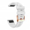 Silikonový gumový řemínek pro Garmin Fenix 5s/6s/7s 20mm LINE bílý QuickFit rose gold růžová přezka