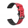 Kožený silikonový řemínek COMFORT červený pro Garmin Fenix 22mm EASYFIT/QUICKFIT