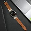 fgRfGenuine Leather Band for Apple Watch Ultra 2 49mm Series 9 8 7 45mm Correa Strap