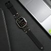 ALEATHER kožený řemínek titanové černé upínání řemínek pro Apple Watch Ultra 2 42mm 44mm 45mm 49 mm