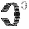 CURLY 26mm Ocelový kovový řemínek pro Garmin Fenix stříbrný černý EASYFIT/QUICKFIT