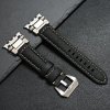 AHIDE kožený řemínek titanové černé upínání řemínek pro Apple Watch Ultra 2 42mm 44mm 45mm 49 mm