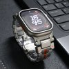 ORANGE MECHA kovový řemínek pro Apple Watch Ultra 2/3 42mm 44mm 45mm 49mm kovový s oranžovou linkou
