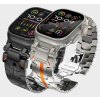 ORANGE MECHA kovový řemínek pro Apple Watch Ultra 2 42mm 44mm 45mm 49mm kovový s oranžovou linkou