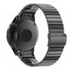 METAL 22mm ocelový kovový řemínek pro Garmin Fenix Epix černý stříbrný QUICKFIT
