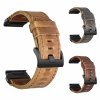 HORWEEN 22mm prošívaný černý hnědý kožený řemínek Garmin Fenix Epix 2 QuickFit