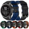 Io9UQuick Fit 22mm 26mm Soft Leather with Silicone Wristband Strap For Garmin Fenix 7 7X 6