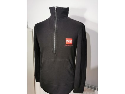 Pánská mikina na zip Calvin Klein 000NM1707E 001 ČERNÁ