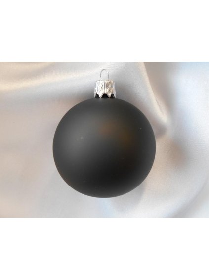 Malá vianočná guľa 6 ks - čierna matná