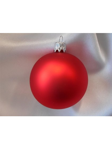 Malá vianočná guľa 6 ks - červená matná
