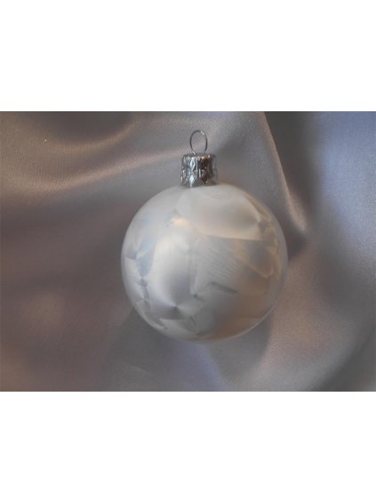 Veľká vianočná guľa 4 ks - biely mrazolák