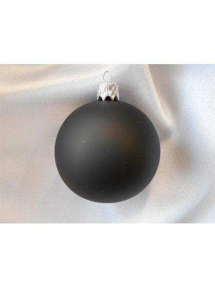 Veľká vianočná guľa 4 ks - čierna matná