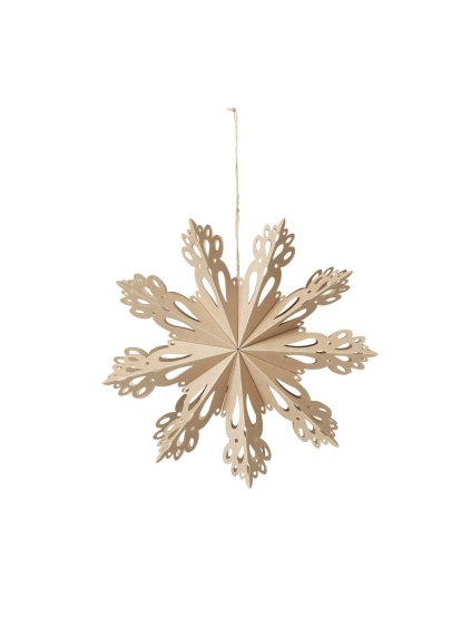 Závesná vianočná dekorácia priemer 30 cm Broste SNOWFLAKE-M - prírodná