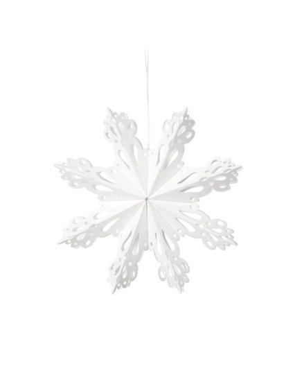 Závesná vianočná dekorácia priemer 15 cm Broste SNOWFLAKE-S - biela