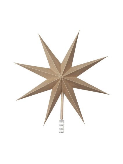 Vianočná špička na stromček priemer 30 cm Broste TOP STAR - prírodné