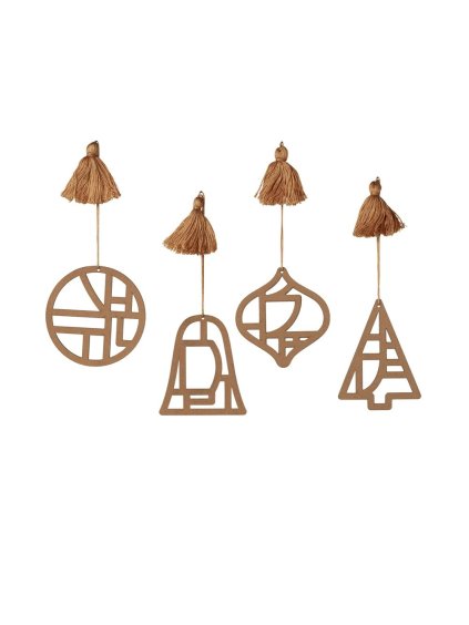 Vianočné ozdoby v sade 4 ks Broste FILI - hnedé