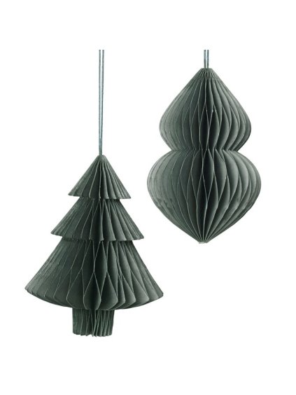 Sada 2 ks vianočných závesných dekorácií Broste CHRISTMAS MIX - zelená