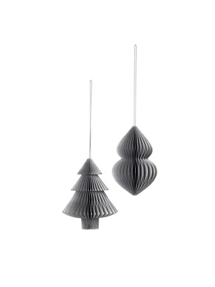 Sada 2 ks vianočných závesných dekorácií Broste CHRISTMAS MIX - strieborná