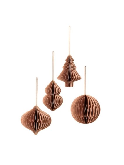 Závesné vianočné ozdoby v sade 4 ks Broste CHRISTMAS MIX - hnedé