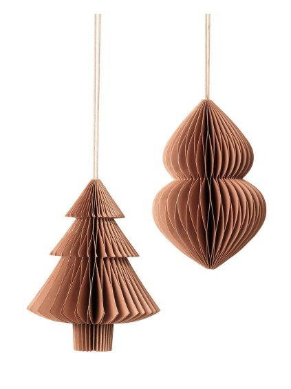 Sada 2 ks vianočných závesných dekorácií Broste CHRISTMAS MIX - hnedá