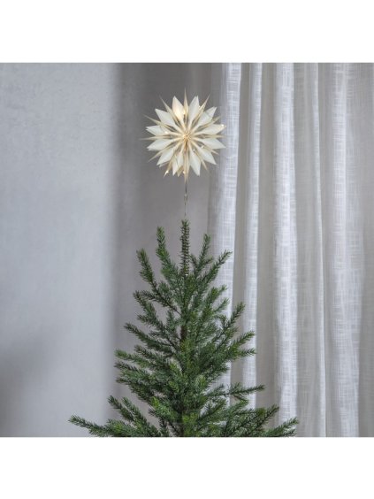 Svetelná špička na vianočný stromček výška 43 cm Star Trading Star Flinga - biela