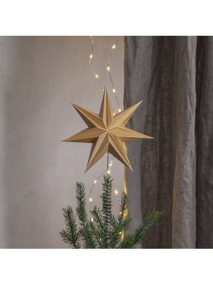 Vianočná hviezda na stromček výška 33 cm Star Trading Isa - zlatá