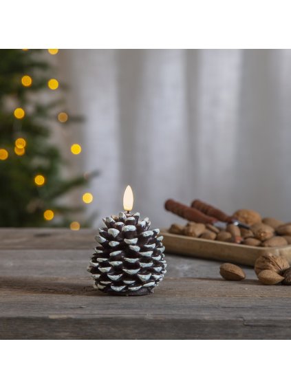 LED sviečka výška 10,5 cm Star Trading Flamme Cone - hnedá