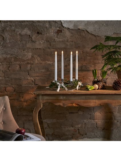 Sada 4 ks LED sviečok výška 28,5 cm Star Trading Slim - biela