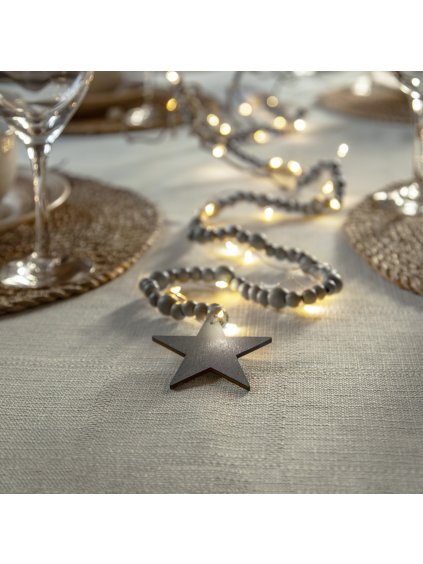 Svetelná LED reťaz s drevenými korálkami dĺžka 150 cm Star Trading Beady - šedý