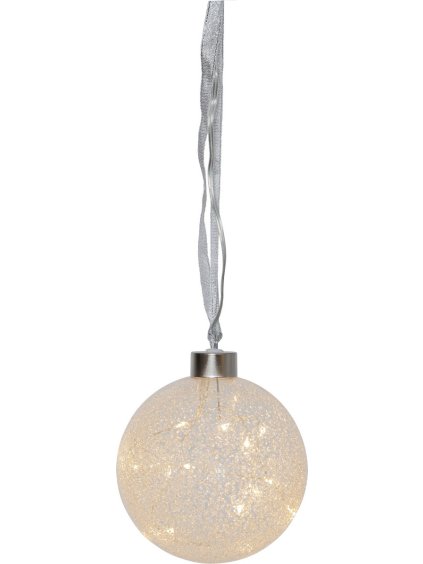 Sklenená guľa STAR TRADING Glow Snow - matná