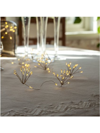 Svetelná LED reťaz 120 svetielok dĺžka 1,4 m Stra Trading Dew Drop Flower - strieborný