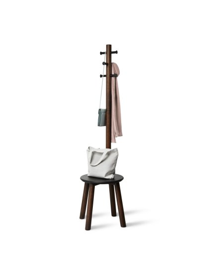 Vešiak na oblečenie Umbra Pillar - čierny/orechový